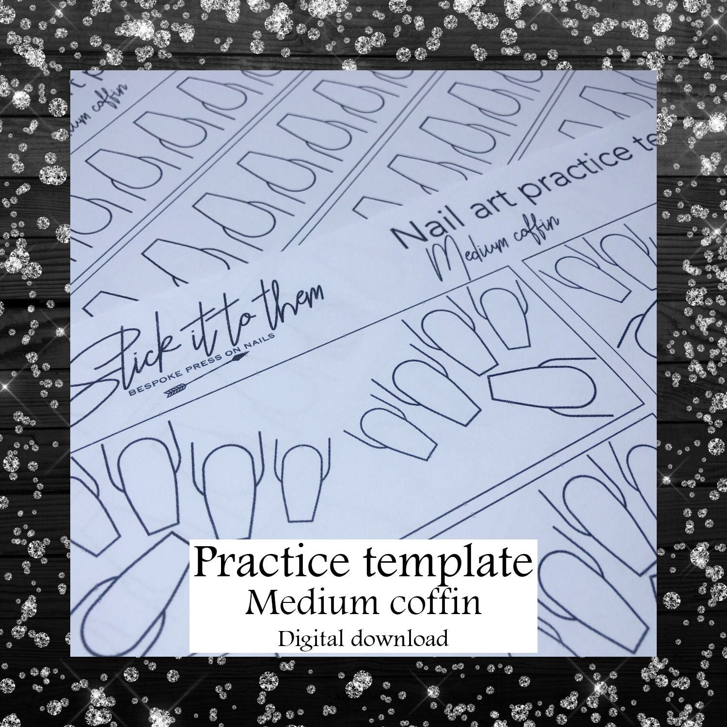 Acrylic Application Practice Sheet Acrylic Practice Template Nail ...