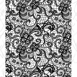 DIGITAL nail decals! FULL sheet Black Lace 1 | Print your own!