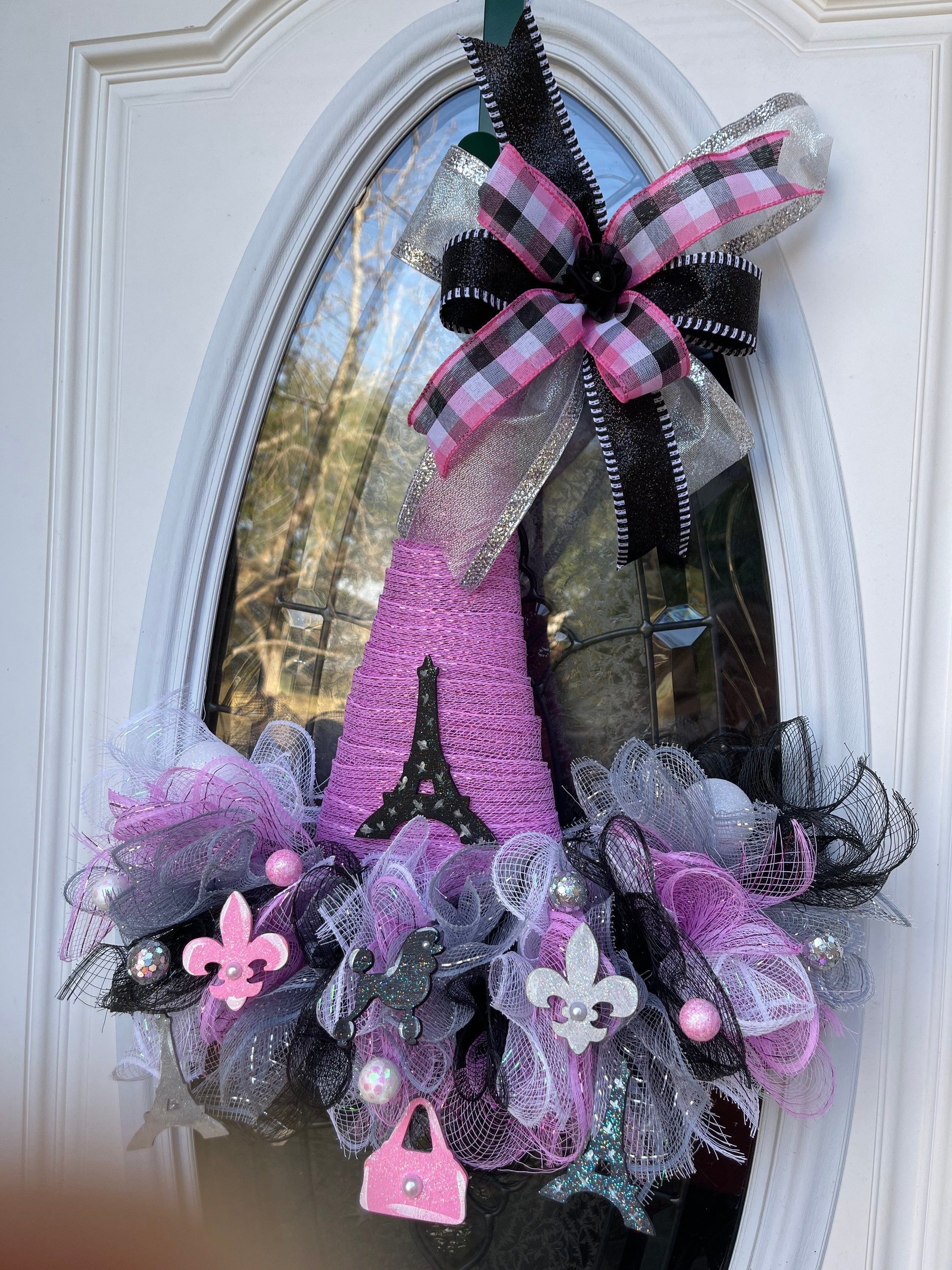 Paris Deco Mesh Wreath Eiffel Tower Wreath Deco Mesh Wreath Etsy