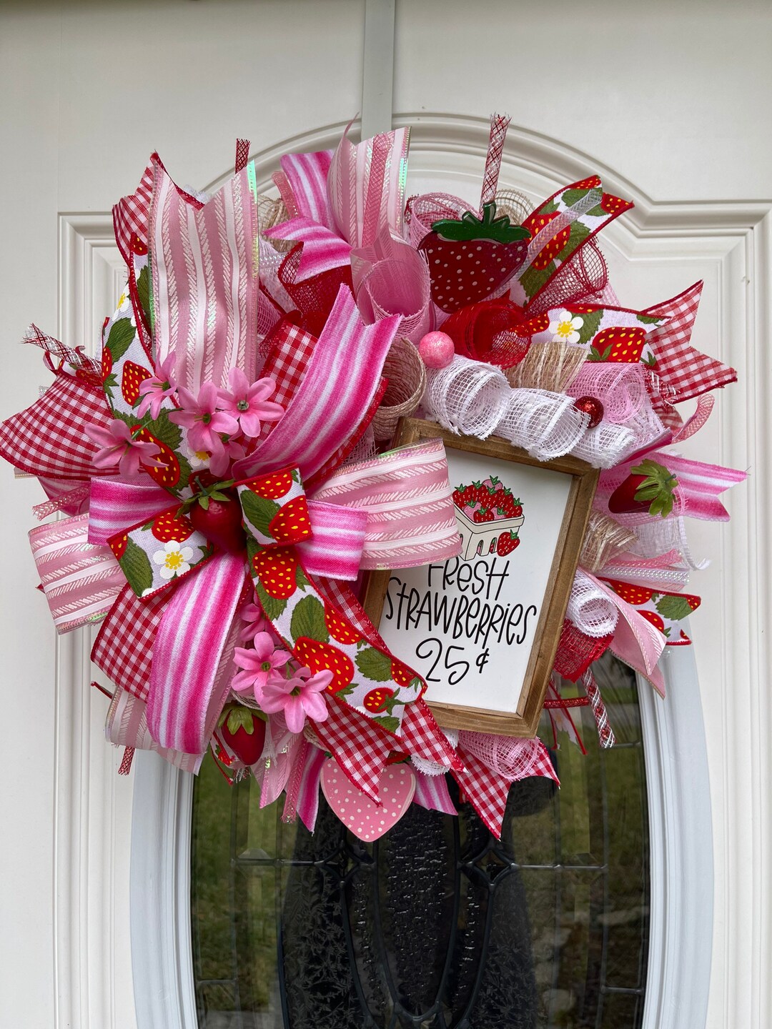 Strawberry Wreath, Strawberry Decor, Summertime Wreath, Summertime ...