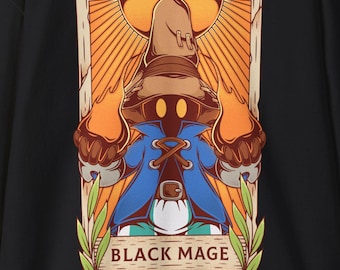 Sudadera unisex de cuello redondo con diseño de carta del Tarot del Mago Negro - Final Fantasy IX Gaming - Vivi Ornitier FFIX Videojuego - RPG JRPG Gamer - Sudadera con capucha
