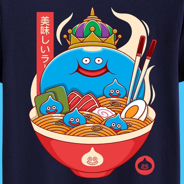 King Slime Ramen Unisex T-shirt - King Slime & Slime Monsters Unisex T-shirt - Dragon Quest Gaming Tee - Rpg Game Shirt - Jrpg Gamer Tee