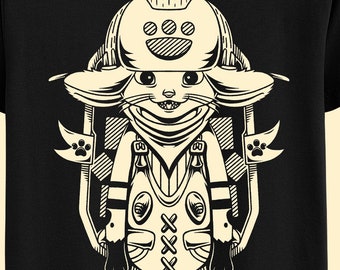 Palico Felyne Race Unisex T-shirt - Monster Hunter Wilds - Hunter's Companion - Monster Hunter Video Games - Video Game Shirt - Gaming Tee