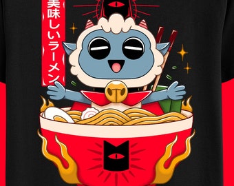 Cult Of Ramen Unisex T-shirt - Cult of the Lamb - Unholy Alliance - Japanese Food Art - Indie Video Game - Video Games Shirt - Gaming Tee