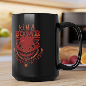 Zwarte King Bomb tequila-mok (11oz, 15oz) - Final Fantasy VII - Final Fantasy 7 - FF7 - Videogame - Gaming Cup - Chocobo - Geek - Koffie