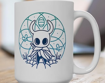 The Knight Keramik Kaffeetassen, 11 Unzen, 15 Unzen - Der Ritter - Hohler Ritter - Hornisse - Hallownest - Indie Spiel - Videospiele Tasse - Becher