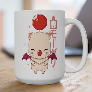 Moogle Kupo!  Keramik Kaffeetassen, 11oz, 15oz - Final Fantasy Videospiele Tasse - FFVII - FFXIV - FF14 - Final Fantasy VII Rebirth Gaming