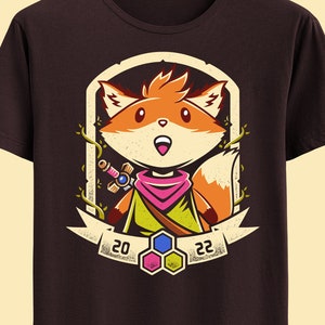 Joli petit renard t-shirt - chemise tunique de jeu vidéo - t-shirt action RPG - chemise de jeu indépendant