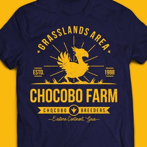 Chocobo Farm T-shirt - Final Fantasy Video Games Shirt - FFVII - FFXIV - FF14 - Final Fantasy VII Rebirth Gaming Tee - Typography Gamer Tee