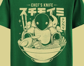Camiseta de comida japonesa Tonberry Chef's Knife Ramen - Videojuegos de Final Fantasy - FFVII - FFXIV - FF14 - Final Fantasy VII Rebirth Gaming Tee