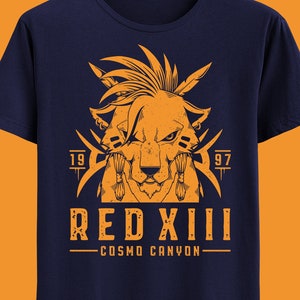 T-shirt rouge XIII - Nanaki Cosmo Canyon - chemise du jeu vidéo Final Fantasy 7 - FFVII - FF7 - t-shirt de jeu Final Fantasy VII Rebirth - t-shirt Gamer