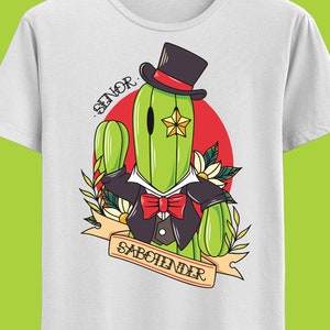 Senor Sabotender Cactuar Tattoo Unisex T-shirt - Final Fantasy XIV - Final Fantasy 14 - FFXIV - FF14 Video Game Shirt - Eorzea - Gaming Tee