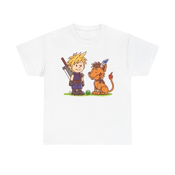 クラウド＆レッドXIII ユニセックスTシャツ - ファイナルファンタジー