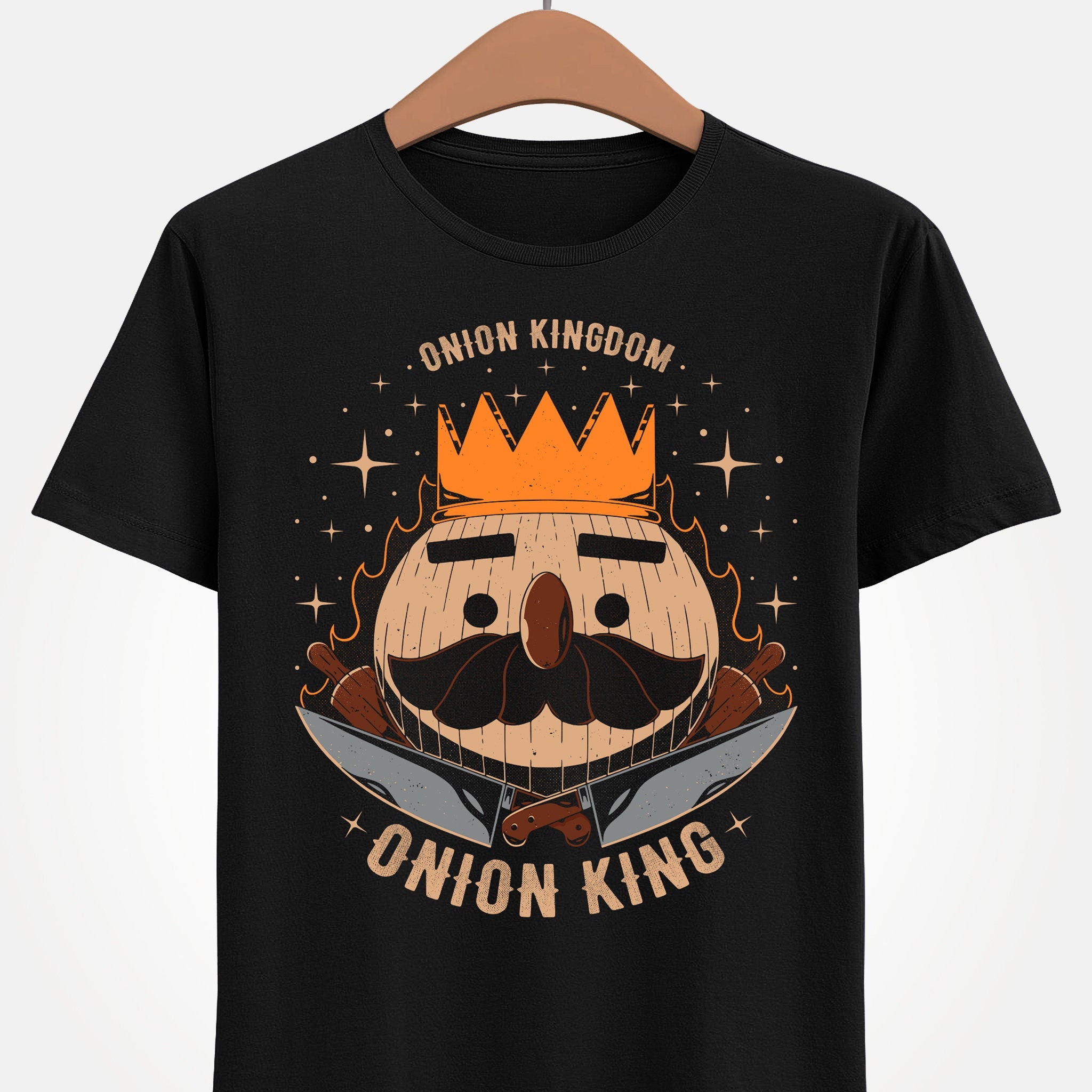 The Onion King Unisex T-shirt - Overcooked Video Games Shirt - Overcooked 2 - Kevin Dog - Chef Knife - Gaming Tee