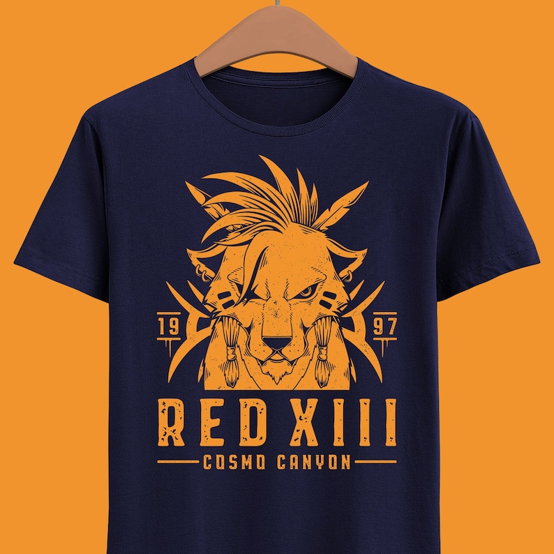 Red XIII T-shirt Nanaki Cosmo Canyon Final Fantasy 7 Video Game Shirt FFVII FF7 Final Fantasy VII Rebirth Gaming Tee Gamer Tee image 1