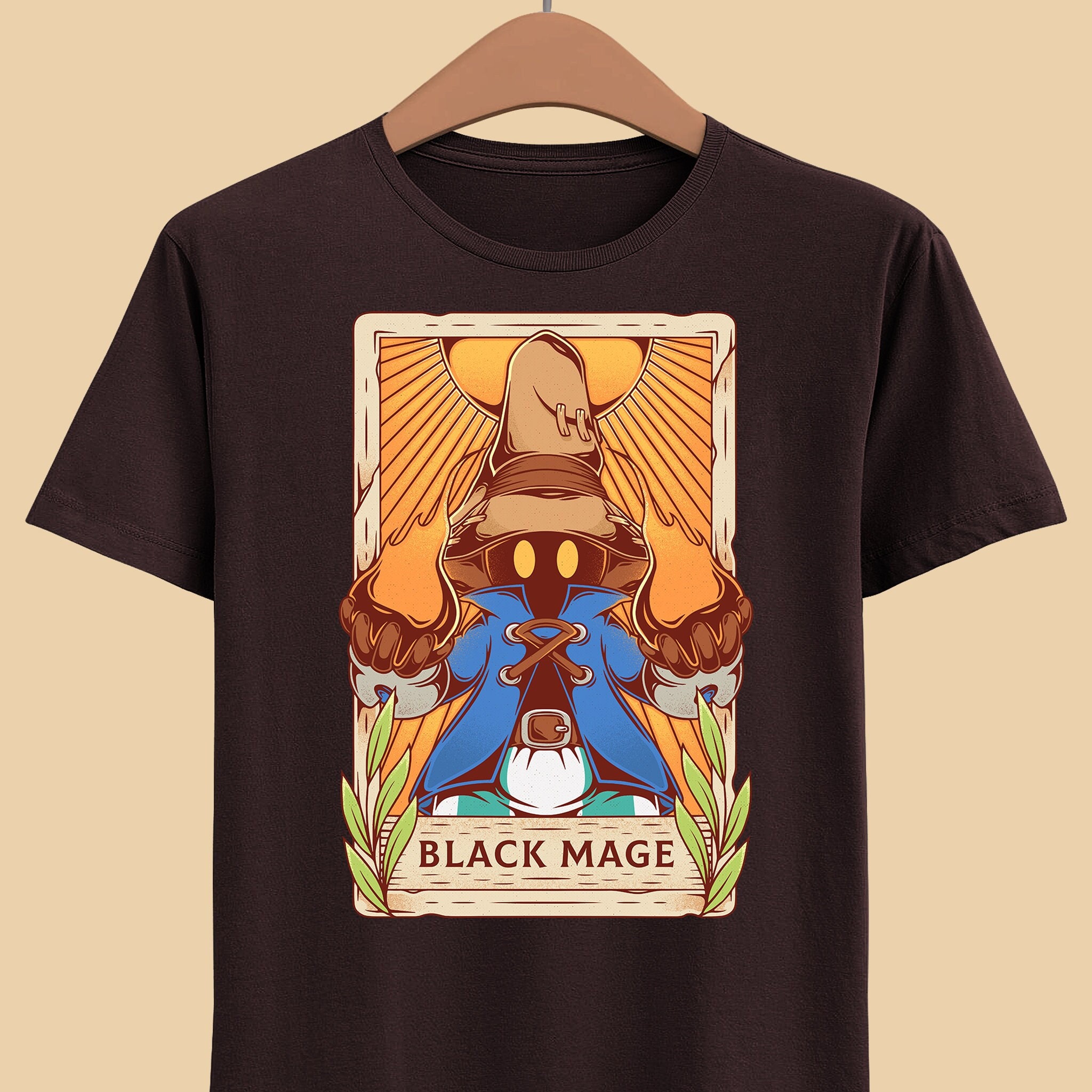迷える黒魔道士、ビビ　Tシャツ　Lサイズ Black Mage Tarot Card Unisex T-shirt - Final Fantasy IX