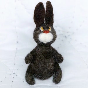 Brown felted wool bunny