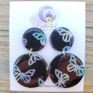 Butterfly Modern Clay Earrings, Dangle Drop Earrings, Polymer Clay, Butterflies, Gifts for Teachers, Gifts for Mom