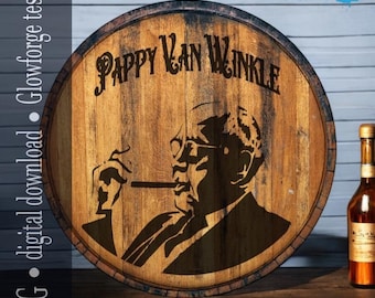 Pappy Van Winkle Kentucky Bourbon Whiskey SVG. laser Cut engrave file. digital download Glowforge Xtool