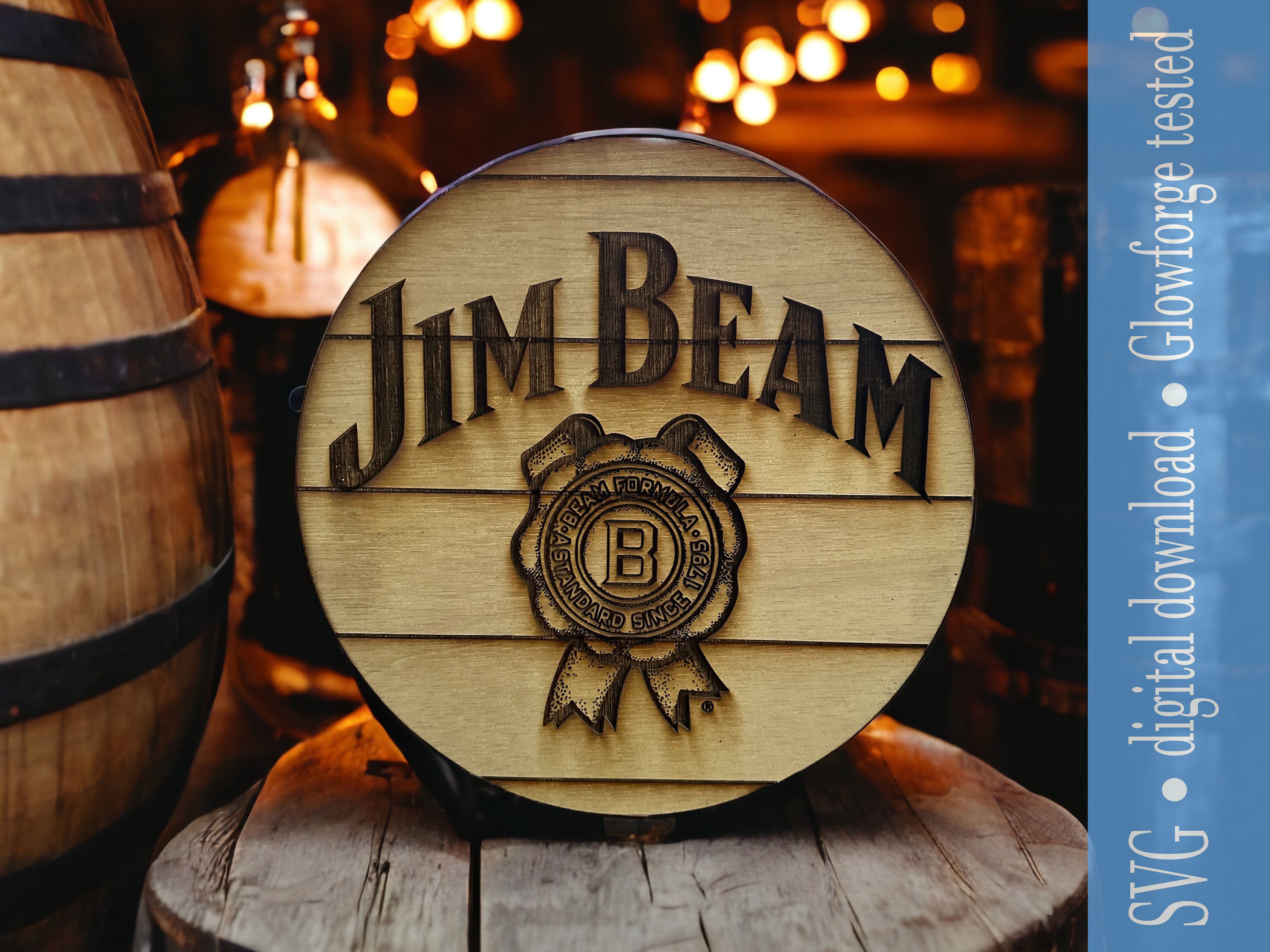 Kentucky Bourbon Whiskey Sign. Jim Beam. Table Top Decor