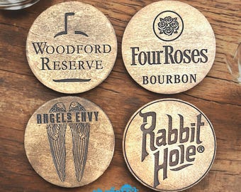 Kentucky Bourbon Whiskey coaster set decor. pappy van winkle. eagle rare. SVG. laser Cut engrave file. digital download Glowforge Xtool