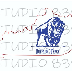 Kentucky Buffalo Trace Bourbon Whiskey state shaped sign set. SVG. Cut engrave file. digital download Glowforge and Xtool tested image 2