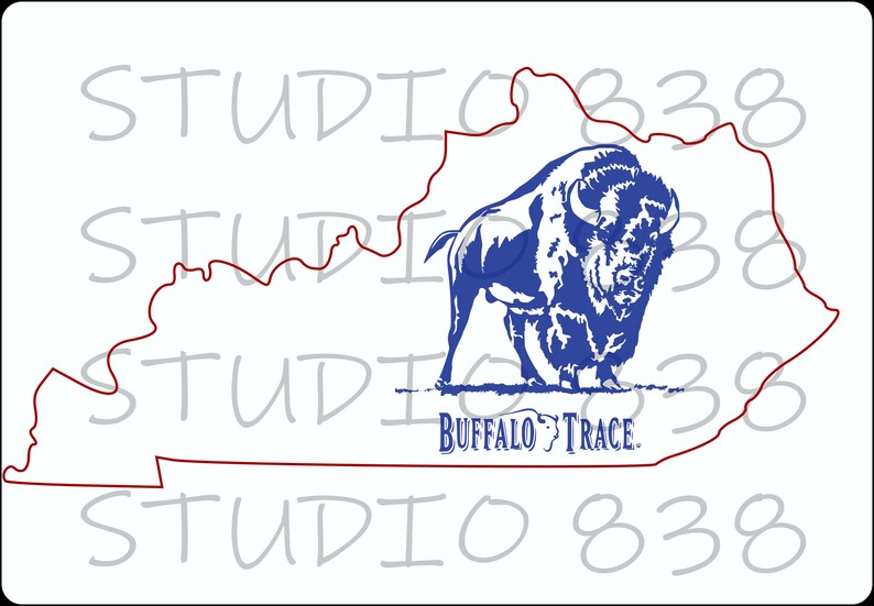 Kentucky Buffalo Trace Bourbon Whiskey state shaped sign set. SVG. Cut engrave file. digital download Glowforge and Xtool tested image 2