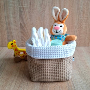 Cesto in tessuto, cesto in tessuto, cesto in cotone, contenitore per pannolini, cesto per giocattoli, cesto per fasciatoio, decorazione per cameretta, giocattoli Montessori