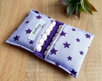 Sac à tampons, sac à tampons, étui à tamponsPURPLE STARS