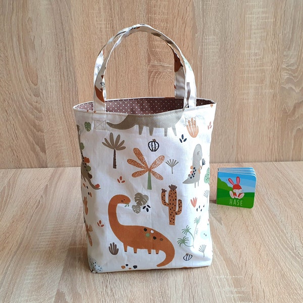 Kindertasche, Kindergartentasche, Kindergartenbeutel, Freundebuchtasche, Stofftasche, Kleinkindtasche DINOSAURIER