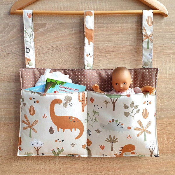 Bettutensilo, Betttasche, Laufgittertasche, Hochstuhltasche, Baby, Utensilo DINOSAURIER