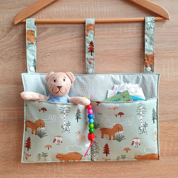 Bettutensilo, Betttasche, Laufgittertasche, Hochstuhltasche, Baby, Utensilo WALDLIEBE