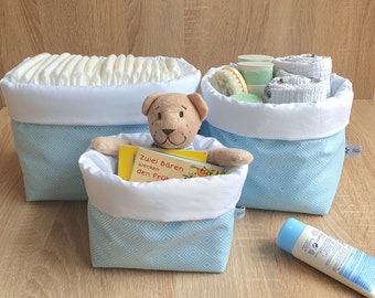 Utensilo set, baby fabric basket, changing table set, utensilo, fabric basket RHOMBUS BOY