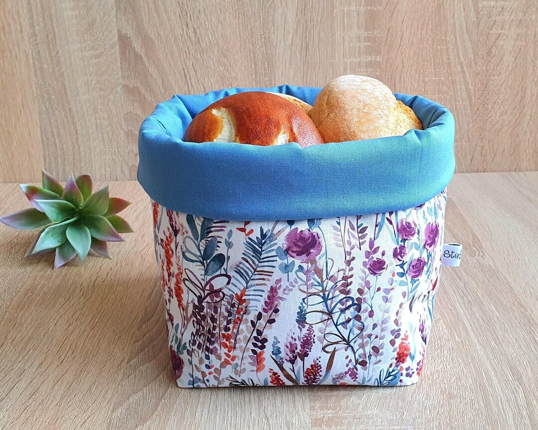 Fabric Bread Basket, Floral Bread Basket, Bread Serving Basket ...