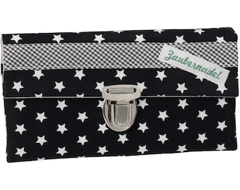 Women's wallet stock exchange wallet fabric black stars unique