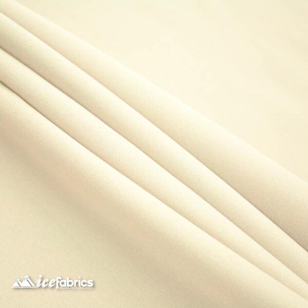 Ivory Solid Poly Poplin Fabric By The Yard - ''60 Width - Polyester Poplin - Wholesale Price- Used for Decorations, Parties, Weddings