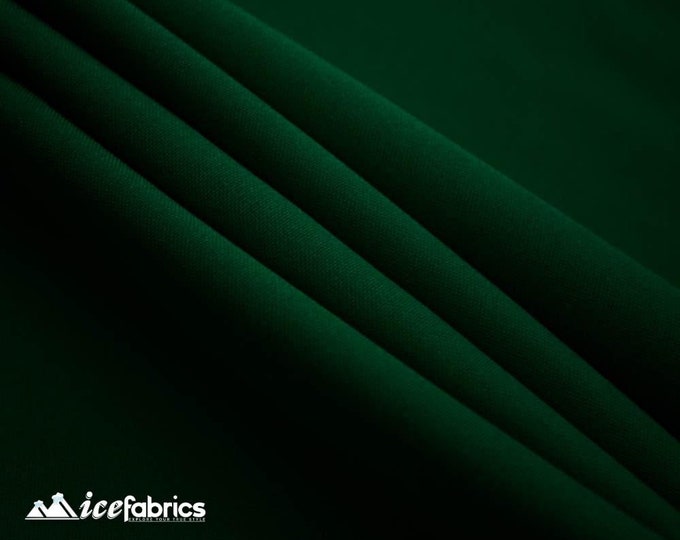 Hunter Green Solid Poly Poplin Fabric By The Yard - ''60 Width - Polyester Poplin - Wholesale Price- Used for Decorations, Parties, Weddings