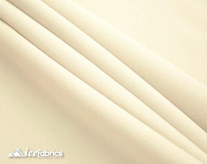 Ivory Solid Poly Poplin Fabric By The Yard - ''60 Width - Polyester Poplin - Wholesale Price- Used for Decorations, Parties, Weddings