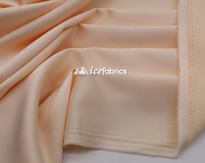 Blush_ Silk Stretch Soft Podanzh Satin Fabric - Thick Heavy Satin - By The Yard- Stretch %5 - Used for Wedding Dress, Face Masks
