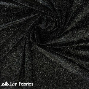 Zwartzilveren fluwelen stof op maat gesneden | Glanzende glitter spandex stof | Op fluwelen stretchstof | (60&quot; breed) | Voor jurken, tafelkleed