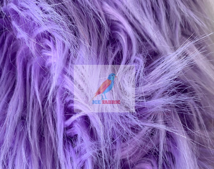 Fur Coats, Fur Clothing, Blankets, Bed Spreads, Throw Blankets Fake Fur Solid Mongolian Long Pile Fabric / Lavender / Sold By The Yard