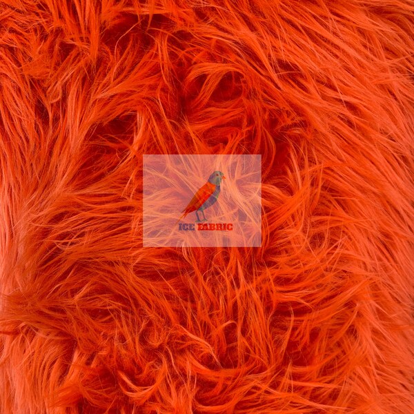 Manteaux de fourrure, vêtements de fourrure, couvertures, tartinades de lit, couvertures de jet faux tissu de longue pile mongole de fourrure / Orange / Vendu par cour