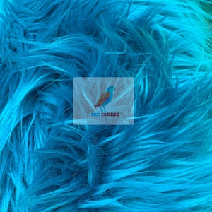 Fur Coats, Fur Clothing, Blankets, Bed Spreads, Throw Blankets Fake Fur Solid Mongolian Long Pile Fabric / Teal / Sold By The Yard