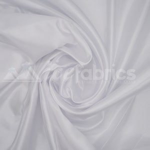 White Silky Bridal Satin Fabric By The Yard _ Charmeuse Thick Heavy Satin Fabric_ 60&quot; wide_ Wholesale Price