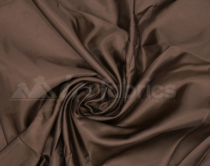 Brown Silky Bridal Satin Fabric By The Yard _ Charmeuse Thick Heavy Satin Fabric_ 60" wide_ Wholesale Price
