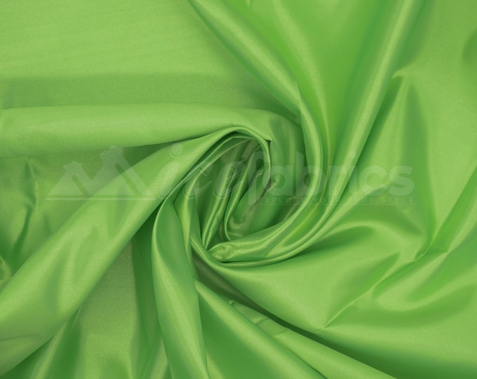 Lime Green Silky Bridal Satin Fabric By The Yard _ Charmeuse Thick Heavy Satin Fabric_ 60" wide_ Wholesale Price