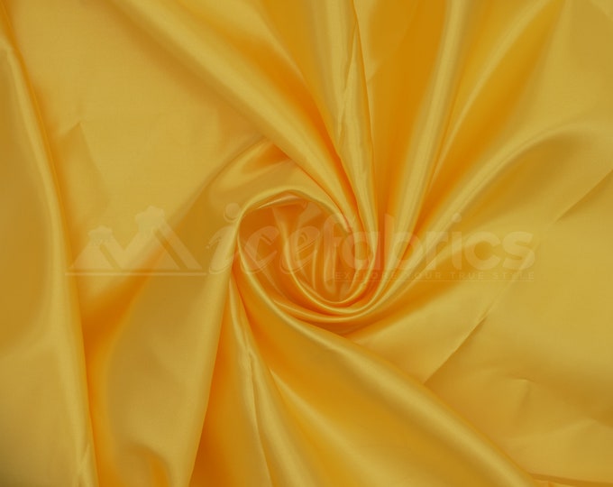 Yellow Silky Bridal Satin Fabric By The Yard _ Charmeuse Thick Heavy Satin Fabric_ 60" wide_ Wholesale Price