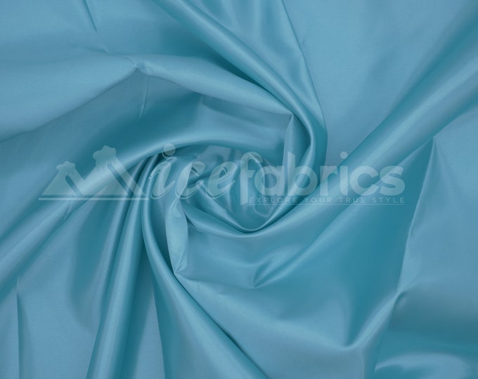 Aqua Blue Silky Bridal Satin Fabric By The Yard _ Charmeuse Thick Heavy Satin Fabric_ 60" wide_ Wholesale Price