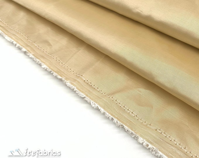 Luxury Taffeta Fabric By The Yard _ CHAMPAGNE _ "60 WIDTH _ Solid Taffeta Fabric at Wholesale Price