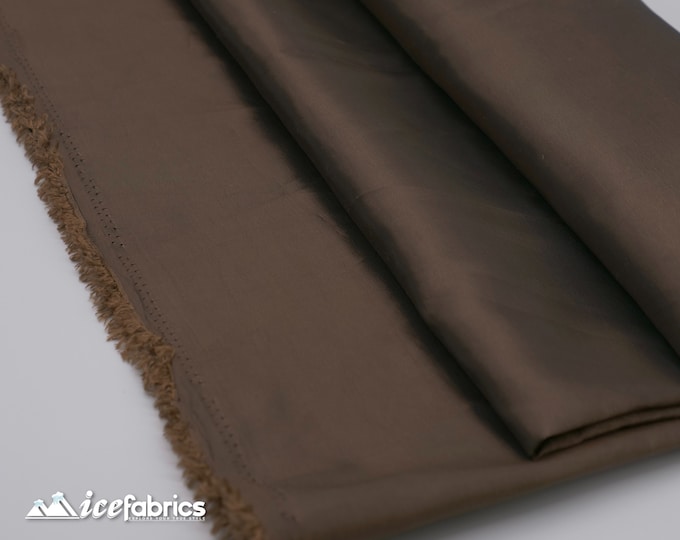 Luxury Taffeta Fabric By The Yard _ BROWN_ "60 WIDTH _ Solid Taffeta Fabric at Wholesale Price